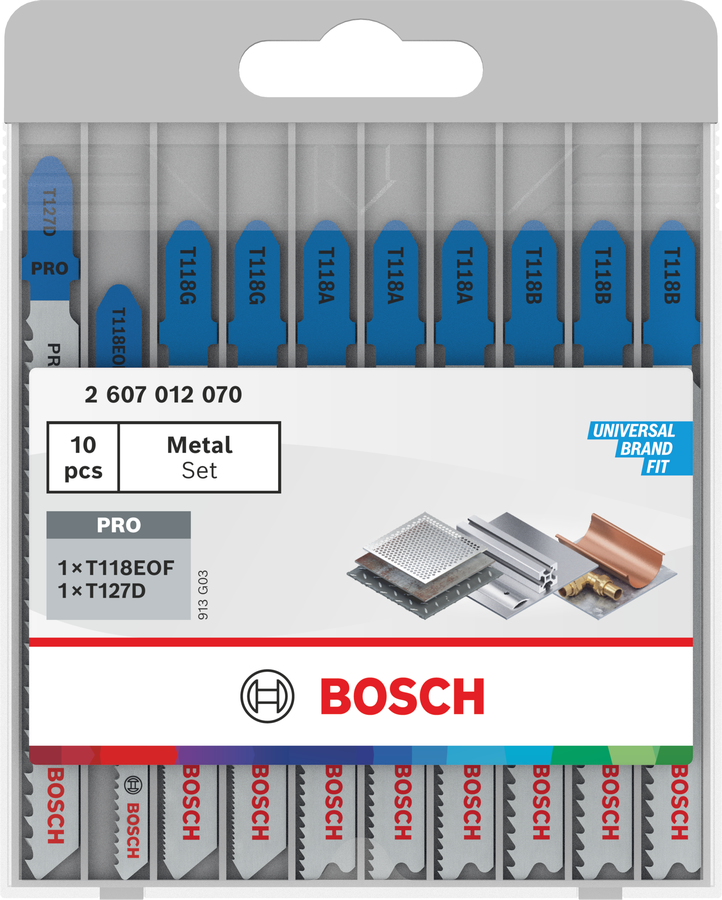 Bosch metallist tikksae terade komplekt 10 osa metalli lõikamiseks.
